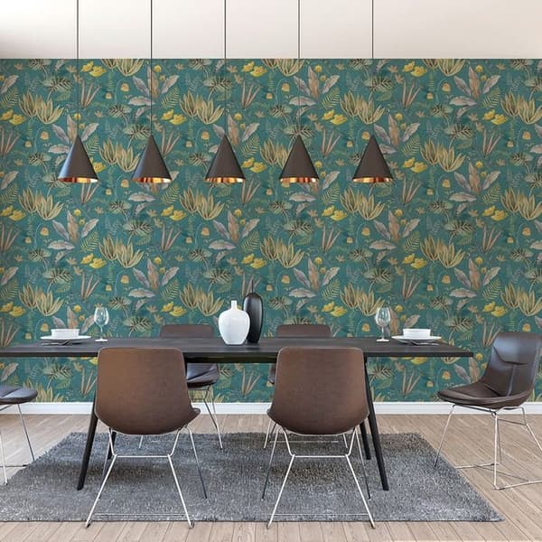 Tapet Blommor M1-No.10960 Viskos Grön Tadessi 10.05m x 0.53 m