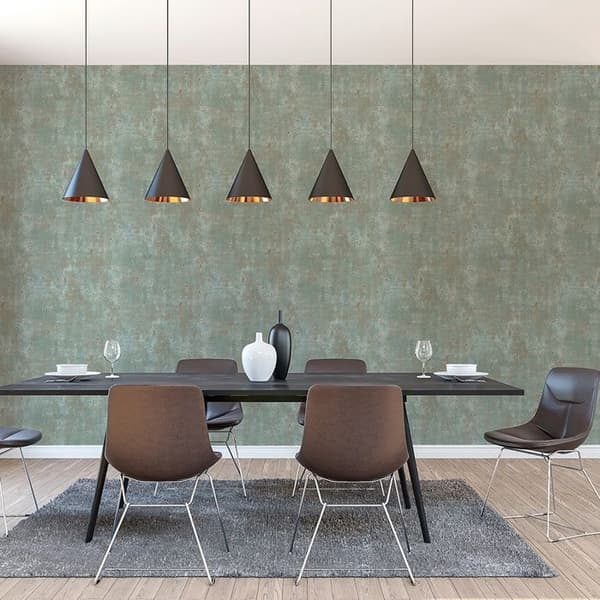 Papier Tapet Rocco Metalliserad M1-No.11195 Vinyltapet Grön Blå 10.05m x 0.53 m