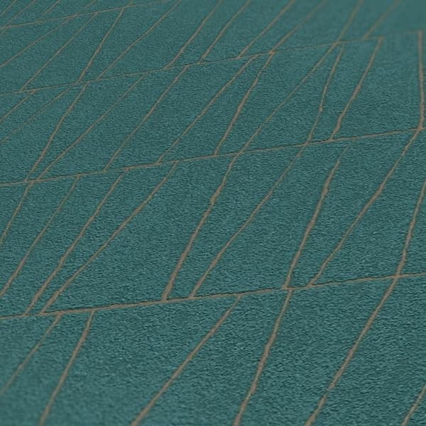 Grafiskt Tapet M1-No.11025 Non-Woven Petroleum Guld Tadessi 10.05m x 0.53 m
