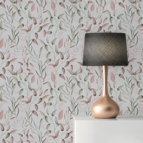 Florentinsk tapet Blommor M1-No.11300 Non-vävt Grön Rosa Tadessi 10,05 m x 0,53 m