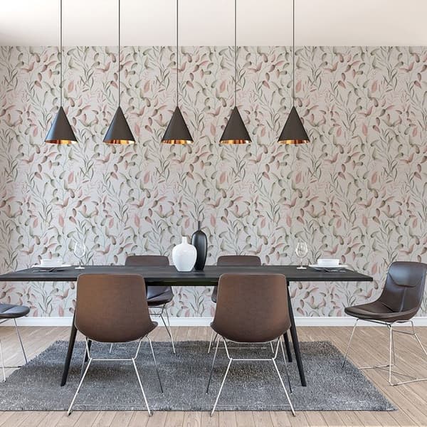 Florentinsk tapet Blommor M1-No.11300 Non-vävt Grön Rosa Tadessi 10,05 m x 0,53 m