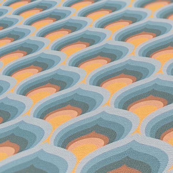 Grafiskt Tapet M1-No.10940 Non-Woven Blå Brun Tadessi 8.50 m x 0.53 m
