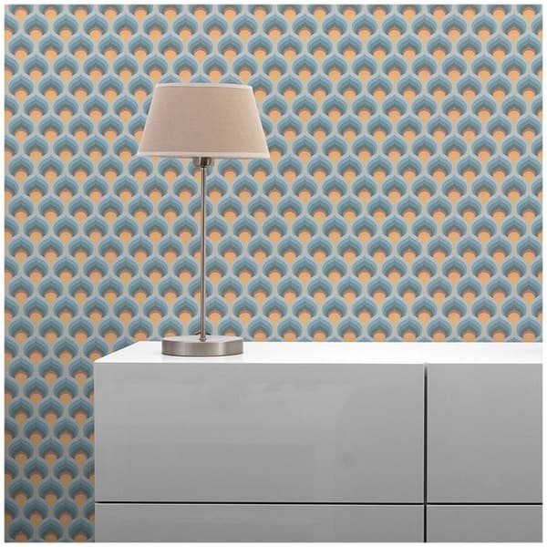Grafiskt Tapet M1-No.10940 Non-Woven Blå Brun Tadessi 8.50 m x 0.53 m