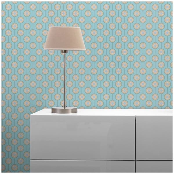 Grafiskt Tapet M1-No.10936 Non-Woven Turkos Blå 8.50 m x 0.53 m