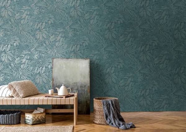 A.S. Creation Smart Surfaces 395603 Non-vävd tapet med blomsterdesign 0.53 x 10.05 m Blå