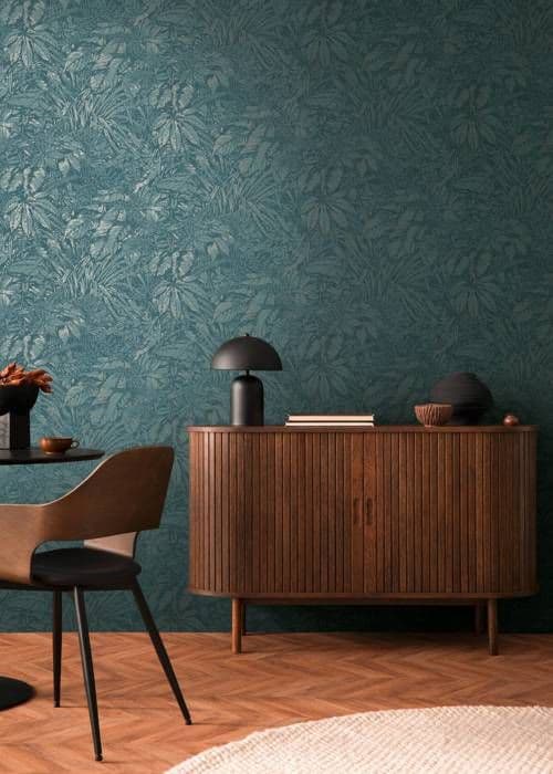 A.S. Creation Smart Surfaces 395603 Non-vävd tapet med blomsterdesign 0.53 x 10.05 m Blå