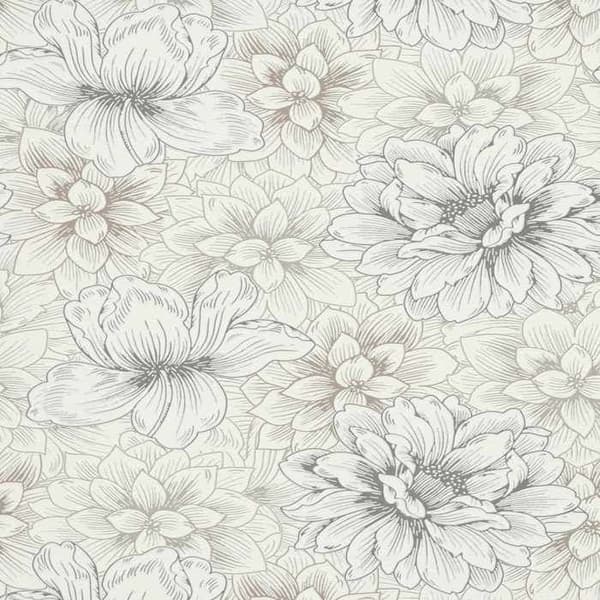 Vinyl expander 5425-02 non-woven tapet blommig 0.53 x 10.05 m Erismann bestseller brun grå