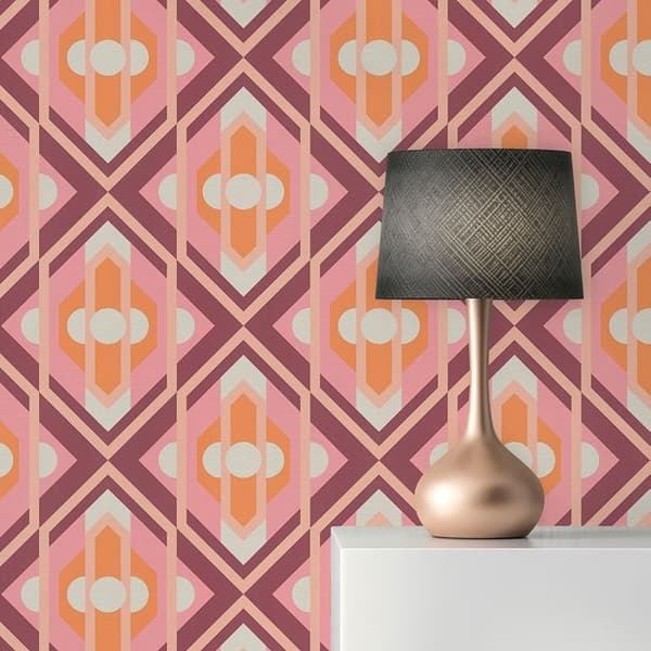 Grafiskt Tapet M1-No.10903 Vinyltapet Orange Rosa Tadessi 8.50 m x 0.53 m