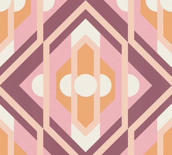 Grafiskt Tapet M1-No.10903 Vinyltapet Orange Rosa Tadessi 8.50 m x 0.53 m