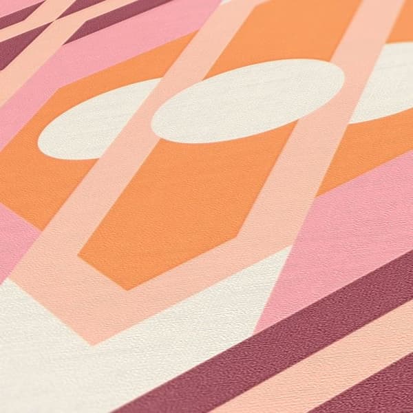Grafiskt Tapet M1-No.10903 Vinyltapet Orange Rosa Tadessi 8.50 m x 0.53 m
