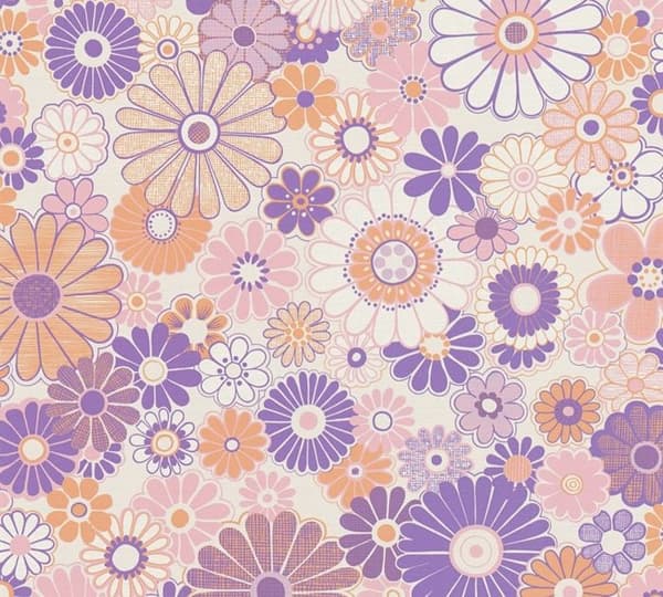 Tapet Blommor M1-No.10923 Non-woven Lila Orange Tadessi 8.50 m x 0.53 m