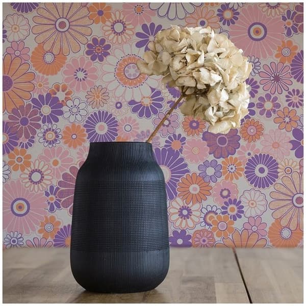Tapet Blommor M1-No.10923 Non-woven Lila Orange Tadessi 8.50 m x 0.53 m