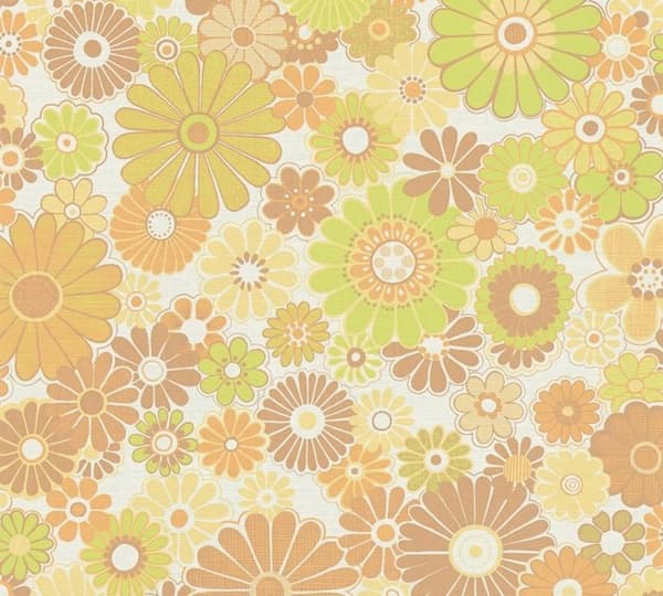 Papper Tapet Lenni Blommor M1-No.10927 Vinyltapet Gul Grön Tadessi 8.50 m x 0.53 m