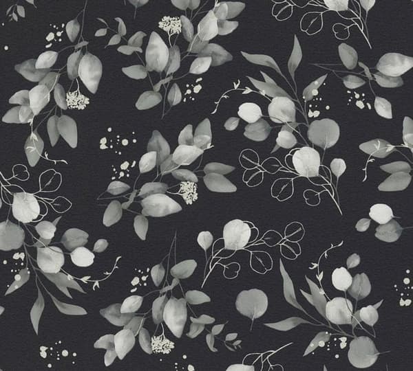tapet Valentin blommor M1-No.11243 non-woven svart grå Tadessi 10,05 m x 0,53 m