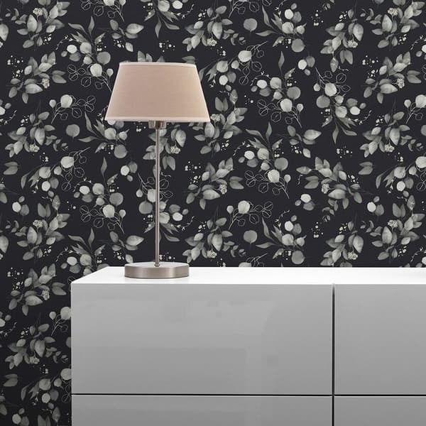 tapet Valentin blommor M1-No.11243 non-woven svart grå Tadessi 10,05 m x 0,53 m