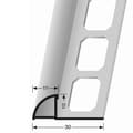 Miniatyrbild 4 av 5: Profil för klinker 10 x 30 x 2500 mm Kantens höjd 10 mm Fyrkantig aluminiumprofil Stansad Meta-profil...