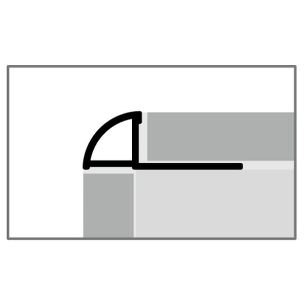 Profil för klinker 10 x 30 x 2500 mm Kantens höjd 10 mm Fyrkantig aluminiumprofil Stansad Meta-profil...
