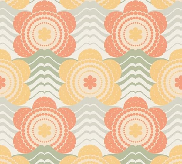 Tapet Blommor M1-No.10946 Non-woven Orange Gul Tadessi 8.50 m x 0.53 m