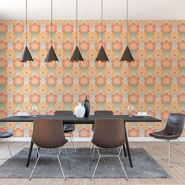 Tapet Blommor M1-No.10946 Non-woven Orange Gul Tadessi 8.50 m x 0.53 m