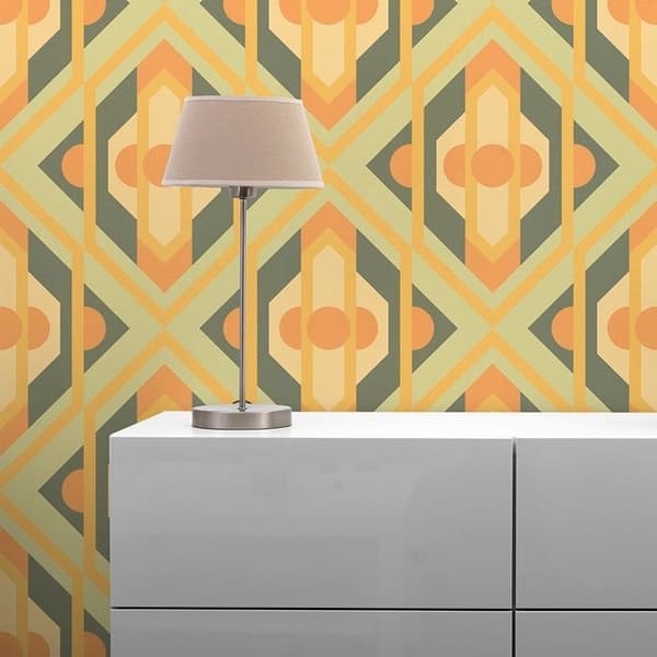Grafiskt Tapet M1-No.10904 Non-Woven Grön Gul Tadessi 8.50 m x 0.53 m