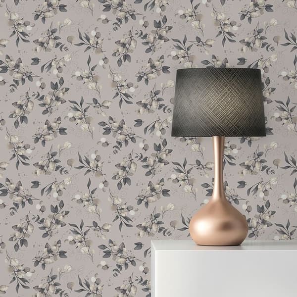 Valentin tapet blommor M1-No.11242 non-woven beige svart Tadessi 10,05 m x 0,53 m