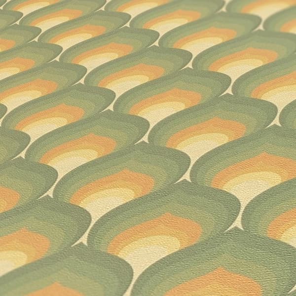 Grafiskt Tapet M1-No.10938 Non-Woven Grön Gul Tadessi 8.50 m x 0.53 m