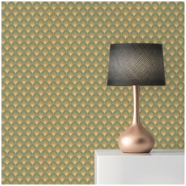 Grafiskt Tapet M1-No.10938 Non-Woven Grön Gul Tadessi 8.50 m x 0.53 m
