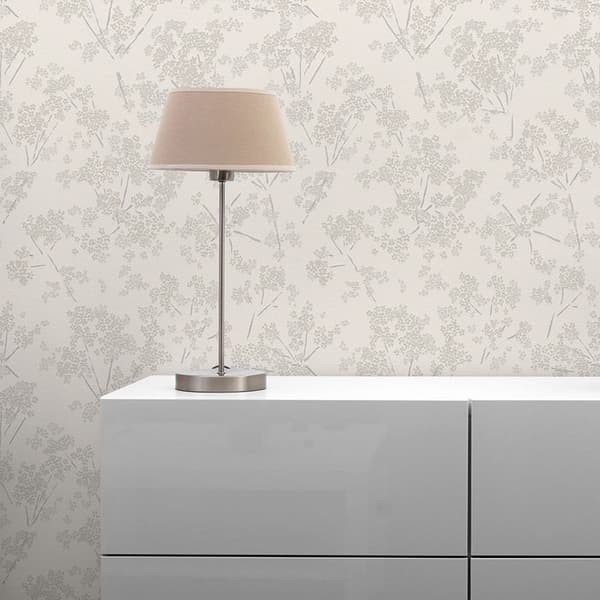 Papper Tapet Lenni Blommor M1-No.11081 Vinyltapet Vit Grå Tadessi 10.05m x 0.53 m