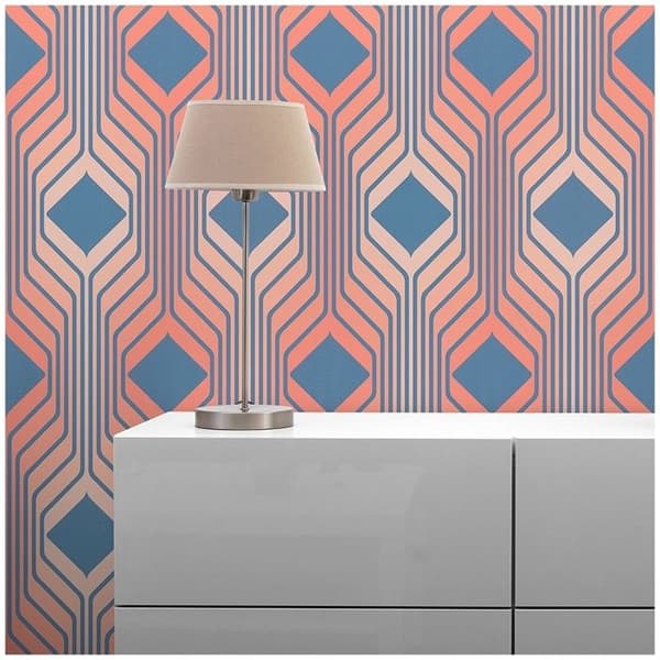 Grafiskt Tapet M1-No.10909 Non-woven Blå Röd Tadessi 8.50 m x 0.53 m