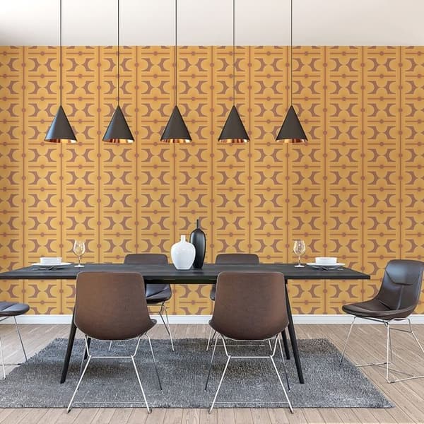 Grafiskt Tapet M1-No.10916 Syntetbrun Gul Tadessi 8.50 m x 0.53 m