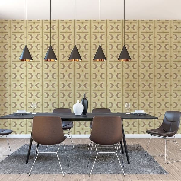 Grafiskt Tapet M1-No.10915 Non-Woven Brun Grön Tadessi 8.50 m x 0.53 m