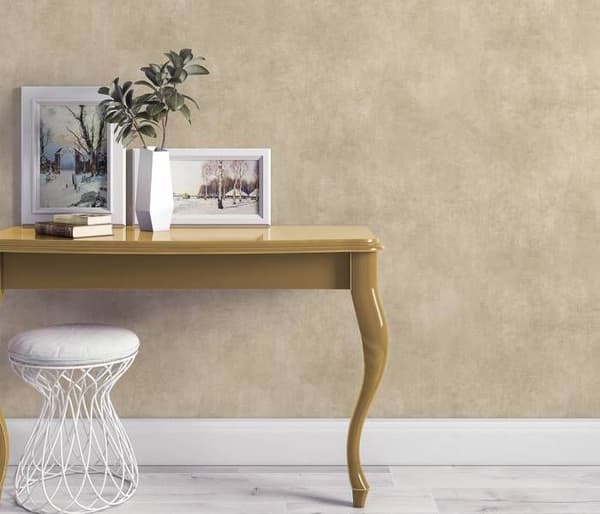 Tapet vinyl texturerad betong lyx Elle Decoration Elfenben / Guld 10438-02