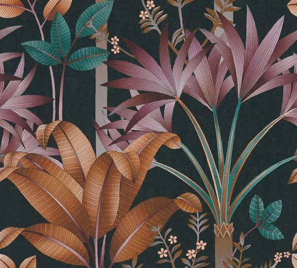 A.S. Création AP ARCADE 391721 non-woven tapet blommor floral 10.05 x 0.53 m svart vardagsrum sovrum kontor