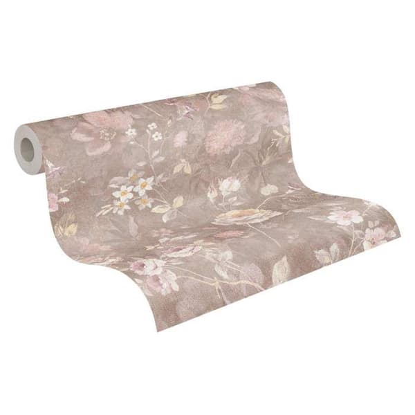 Non-woven tapet från eco Natural Living - A.S. CREATION - naturblommor|vintage|charm - tvättbar och hållbar