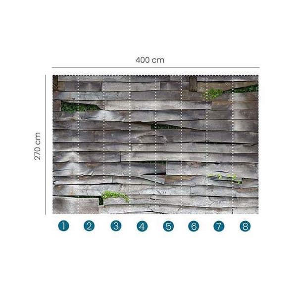Fototapet 2228-10 digitaltryck trä 4 x 2.7 m Erismann Zooom Grå