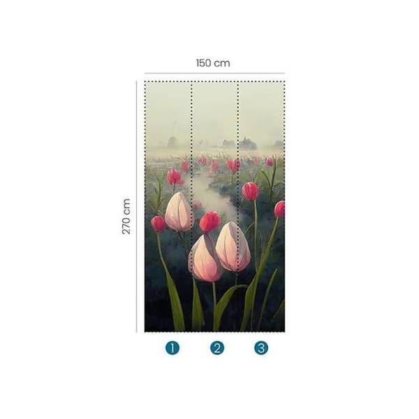 Fototapet 2523N-81 Digital tryck Blommor Floral 1,5 x 2,7 m Erismann Zooom Rosa
