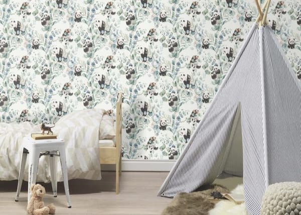 tapet non-woven 301144 tapet barnrum 53 x 1005 cm Rasch Kids World vit svart grön