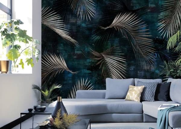 Fototapet 2243-25 digitaltryck träd blad 3 x 2.7 m Erismann Art Edition blå