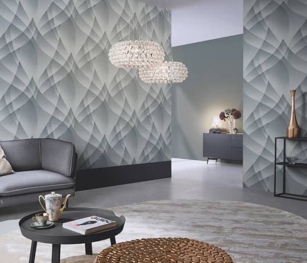 Tapet non-woven 10374-29 Grafiskt tapet 0,53 x 10,05 m Erismann Fashion for Walls silverfärgad