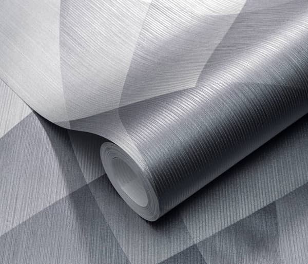 Tapet non-woven 10374-29 Grafiskt tapet 0,53 x 10,05 m Erismann Fashion for Walls silverfärgad