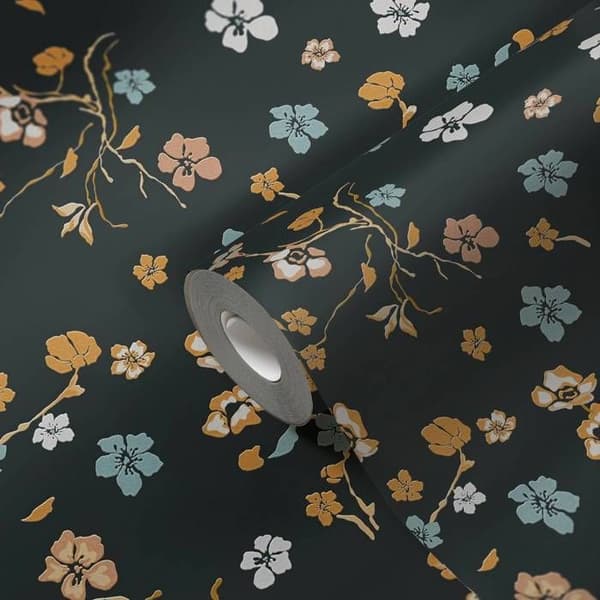 A.S. Creation House of Turnowsky 389071 Non-woven tapet blommor 10.05 x 0.53 m Svart
