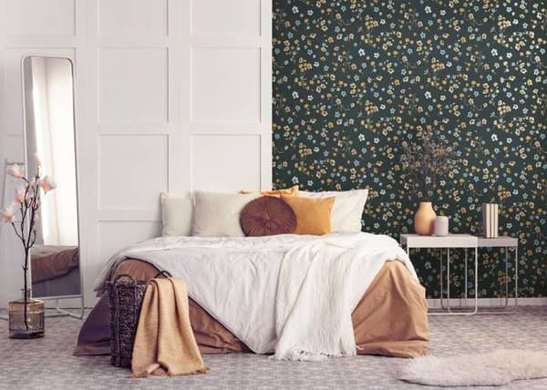 A.S. Creation House of Turnowsky 389071 Non-woven tapet blommor 10.05 x 0.53 m Svart