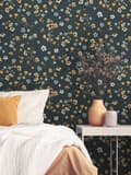 Miniatyrbild 1 av 6: A.S. Creation House of Turnowsky 389071 Non-woven tapet blommor 10.05 x 0.53 m Svart