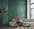 Miniatyrbild 4 av 6: Non-woven tapet 10370-19 Grafisk tapet 0,53 x 10,05 m Erismann Fashion for Walls Grön