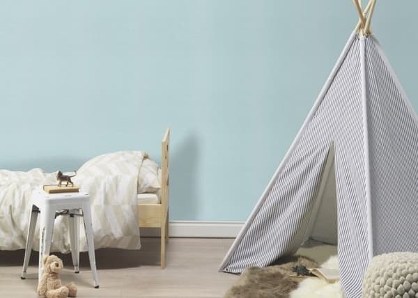 Papper tapet intissé 252880 enfätt tapet uni 53 x 1005 cm Rasch Kids World blå