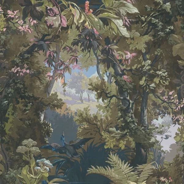 Jungle-tapet Aleix M1-No.503 | Non-vävt tapet | Grön | Blå | Djurisk utseende