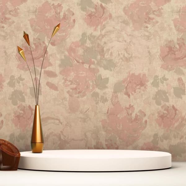 Tapet blommor Pino M1-No.2743 | Non-woven tapet | Rosa | Beige | Vintage | Blommig