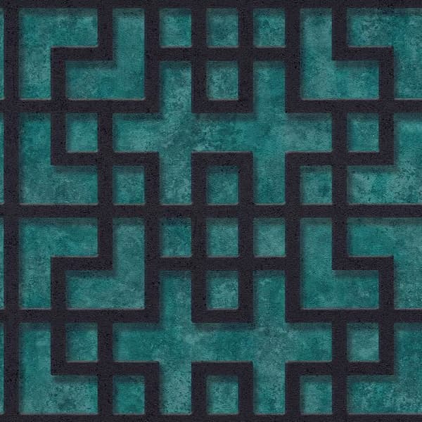 Grafiskt tapet Noan M1-No.3090 | Vinyltapet | Petrol | Svart | Geometrisk | Modern