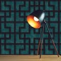 Miniatyrbild 1 av 4: Grafiskt tapet Noan M1-No.3090 | Vinyltapet | Petrol | Svart | Geometrisk | Modern