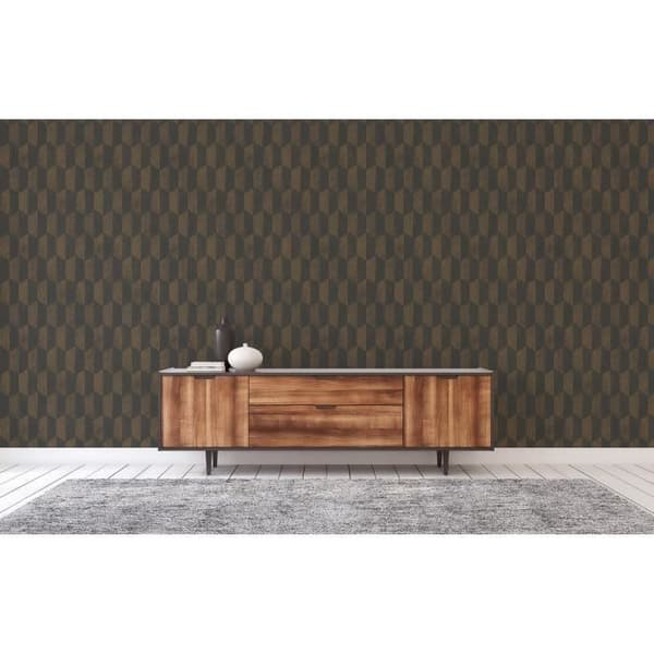 Optisk 3D-tapet Tommaso M1-No.3470 | Non-woven tapet | Svart | Brons | Grafisk | Modern | Geometrisk